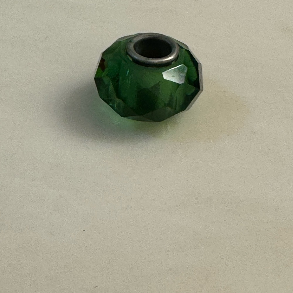 Pandora Green Faceted Charm Bead